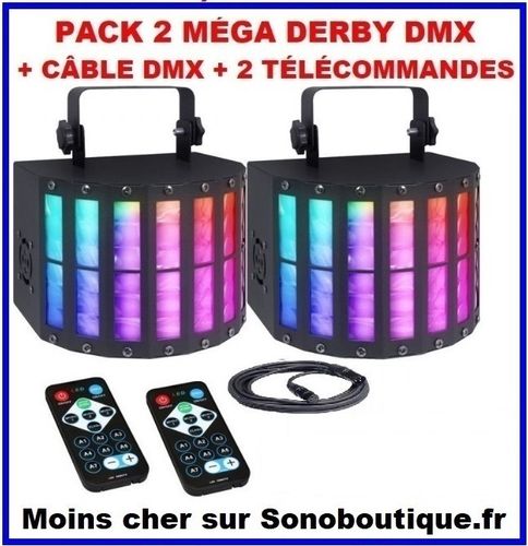 Pack 2 Méga derby 9 colors + Câble dmx offert