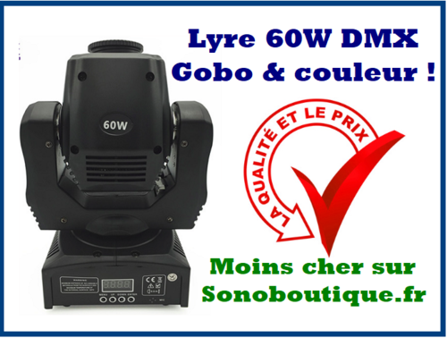 LYRE Spot Gobo 60w DMX à prix imbattable !