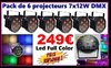 pack de 6 projecteurs led 7x12W DMX PRO