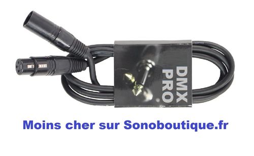 Câble PRO DMX XLR Femelle 3b - XLR Mâle 3b 1m50